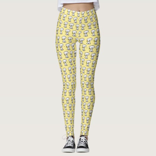 KiniArt Maltese Dog Leggings (Voorkant)