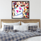 KiniArt Maltese Gekke Quilt Canvas Afdruk (Insitu (Slaapkamer))