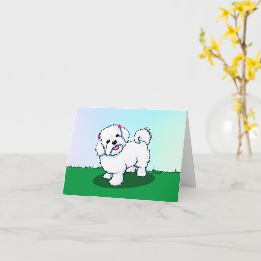 KiniArt Maltese - Hartelijk dank - Kaart (Gele Bloem)