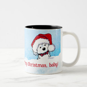 KiniArt Maltese Kerstmis Tweekleurige Koffiemok
