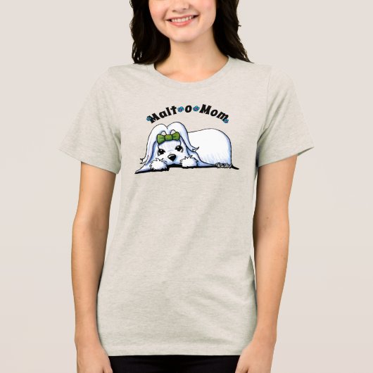 KiniArt Maltese mama Tri-Blend Shirt (Voorkant)