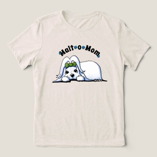 KiniArt Maltese mama Tri-Blend Shirt (Design voorkant)