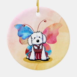 KiniArt Maltese Vlinder Keramisch Ornament
