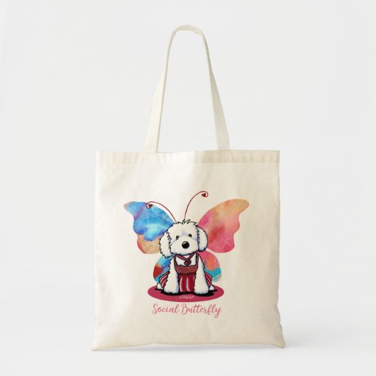 KiniArt Maltese vlinder Tote Bag (Voorkant)