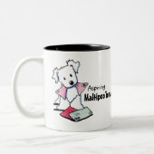 KiniArt Maltipoo Tweekleurige Koffiemok (Links)