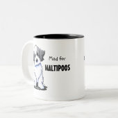 KiniArt Maltipoo Tweekleurige Koffiemok (Voorkant links)