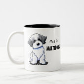KiniArt Maltipoo Tweekleurige Koffiemok (Links)