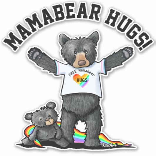 KiniArt Mamabeer Hugs Sticker (Voorkant)