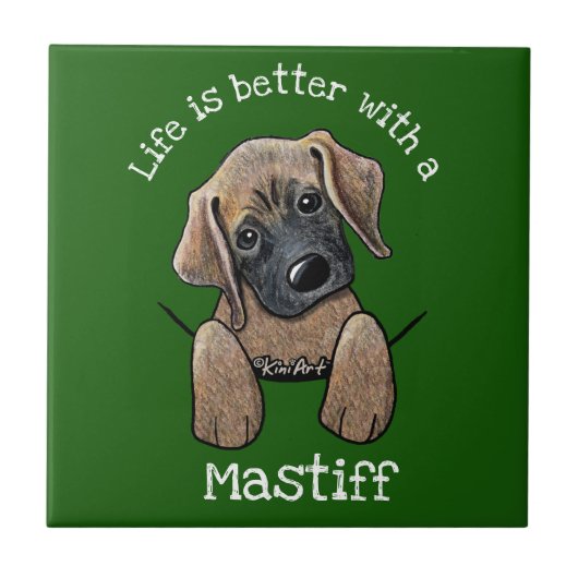 KiniArt Mastiff Puppy Tegeltje (Voorkant)