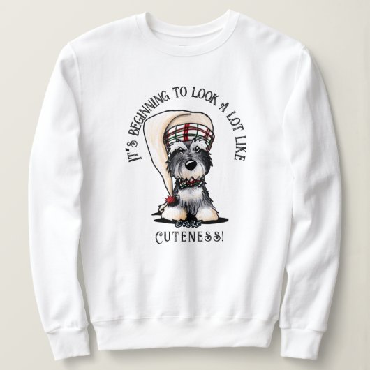 KiniArt Mini Schnauzer kerstshirt Trui (Design voorkant)