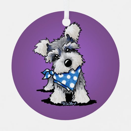 KiniArt Mini Schnauzer Metalen Ornament (Voorkant)