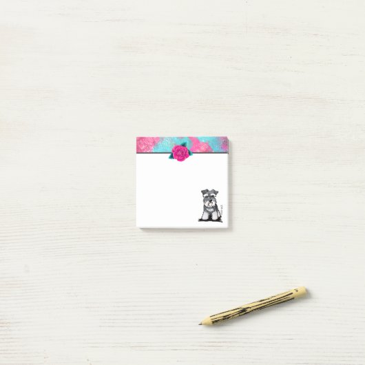 KiniArt Mini Schnauzer Post-it® Notes (Op bureau)
