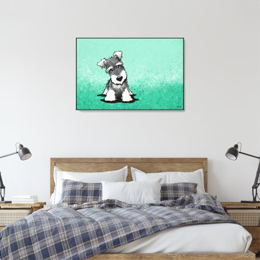 KiniArt Miniature Schnauzer Canvas Afdruk (Insitu (Slaapkamer))
