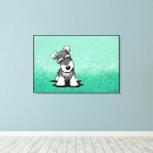 KiniArt Miniature Schnauzer Canvas Afdruk (Insitu (Houten vloer))