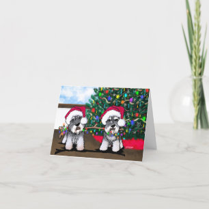 KiniArt Miniatuur Schnauzer-kerstkaart Feestdagen Kaart