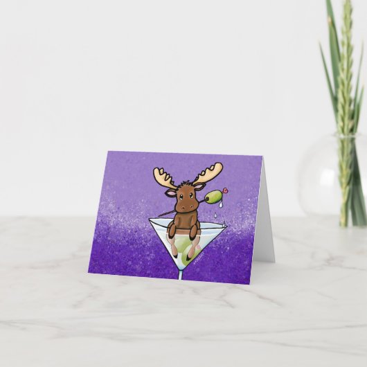 KiniArt Moose Martini Bedankkaart (Voorkant)