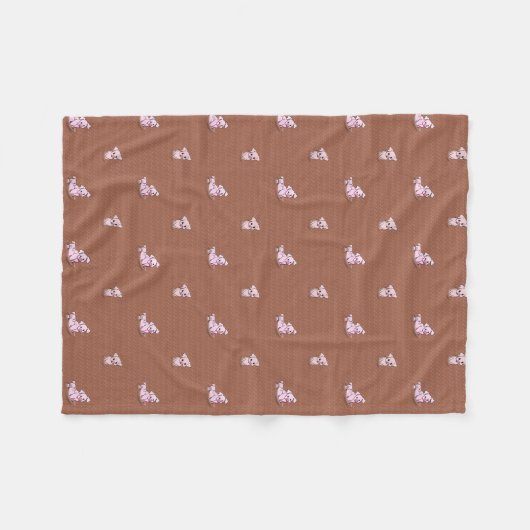 KiniArt Mud Bath Pigs Fleece Blanket (Voorkant (Horizontaal))