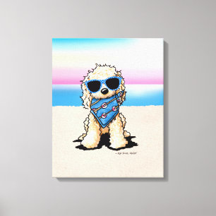 KiniArt Nautical Pup Beach Canvas Afdruk
