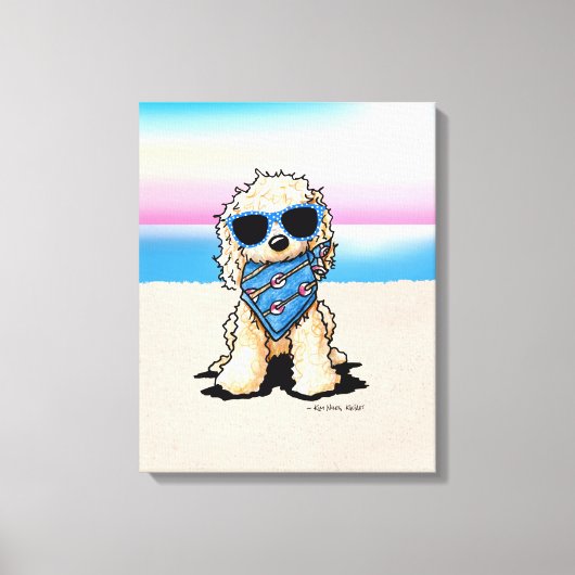KiniArt Nautical Pup Beach Canvas Afdruk (Voorkant)