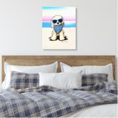 KiniArt Nautical Pup Beach Canvas Afdruk (Insitu (Slaapkamer))