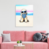 KiniArt Nautical Pup Beach Canvas Afdruk (Insitu (Woonkamer))