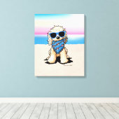 KiniArt Nautical Pup Beach Canvas Afdruk (Insitu (Houten vloer))