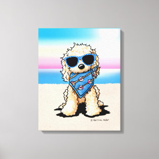 KiniArt Nautical Pup Dog Beach Canvas Afdruk