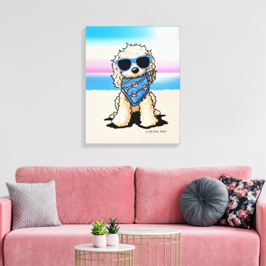 KiniArt Nautical Pup Dog Beach Canvas Afdruk (Insitu (Woonkamer))