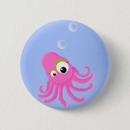 KiniArt Octopus Ronde Button 5,7 Cm (Voorkant)