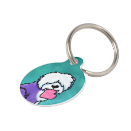 KiniArt Old English Sheepdog Huisdier ID Tag Huisdierpenning