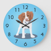 KiniArt Oranje Brittany Hond Klok (Voorkant)