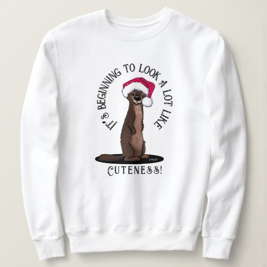 KiniArt Otter-kerstshirt Trui (Design voorkant)
