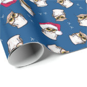 KiniArt Owl-kerstwrapppapier Cadeaupapier (Rol Hoek)