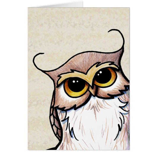 KiniArt Owl Persoonlijk Wenskaart (Voorkant)