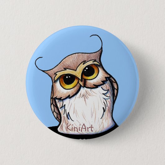 KiniArt OWL Ronde Button 5,7 Cm (Voorkant)