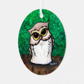 KiniArt Owl T-Shirt Metalen Ornament (Voorkant links)