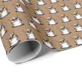 KiniArt Owl Wrapping Paper Cadeaupapier (Rol Hoek)