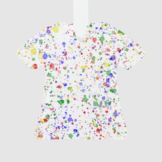 KiniArt Paint Splattered Painter's T-Shirt Ornament (achterkant)