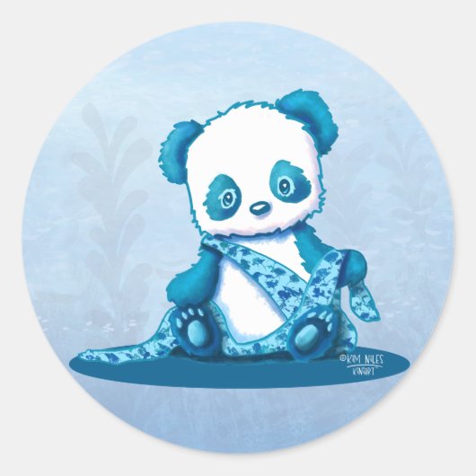KiniArt Panda Cub Ronde Sticker (Voorkant)