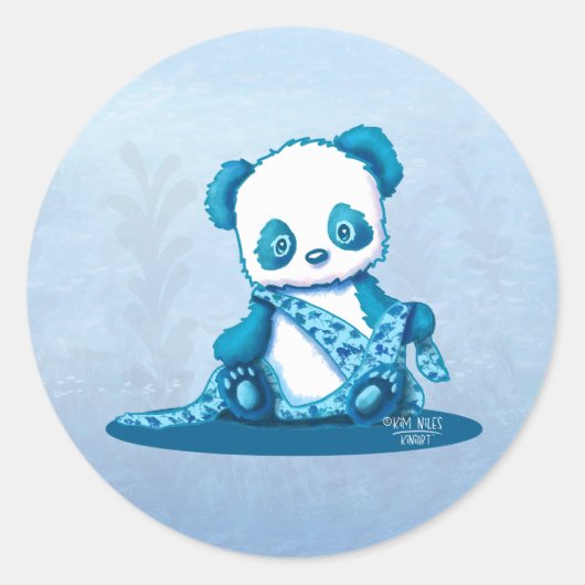 KiniArt Panda Cub Ronde Sticker (Voorkant)