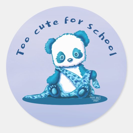 KiniArt Panda Cub Ronde Sticker (Voorkant)