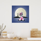 KiniArt Paris Night Olivia Westie Poster (Keuken)