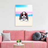 KiniArt Parti Cocker Spaniel Dog Beach Canvas Afdruk (Insitu (Woonkamer))