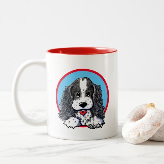 KiniArt Parti Cocker Spaniel Mok (Met donut)