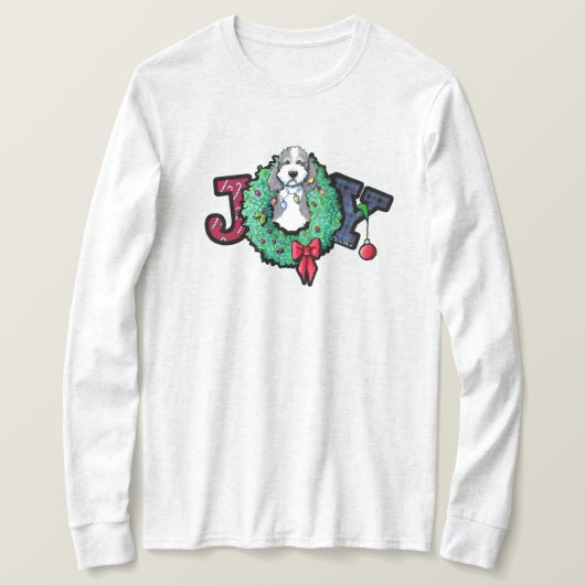 KiniArt Parti Doodle Kerstvreugde T-shirt (Design voorkant)