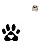 KiniArt Paw Print Heart Rubberstempel (Gestempeld)