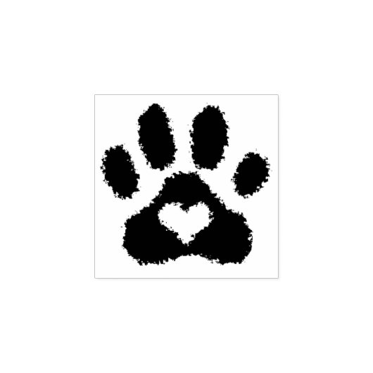 KiniArt Paw Print Heart Rubberstempel (Afrduk)
