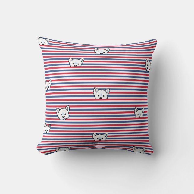 KiniArt Peekaboo Westie Kussen (Voorkant)