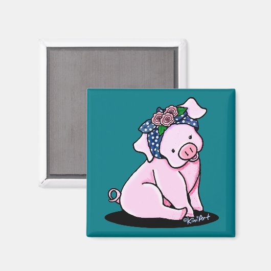 KiniArt  Pig Magneet (Voorkant / Achterkant)