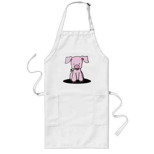 KiniArt Piglet-Schort Lang Schort (Voorkant)